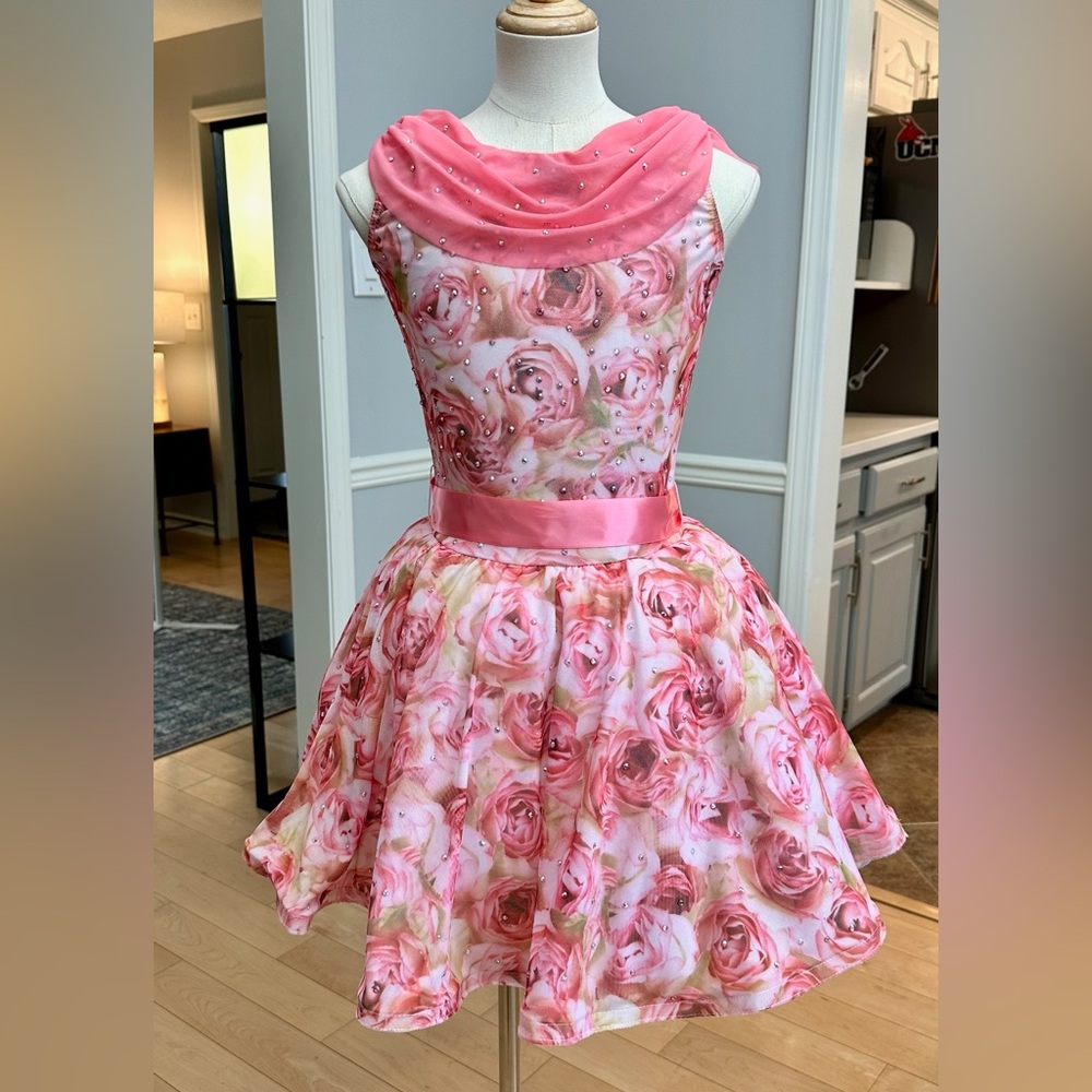 Pink floral costume dress AS